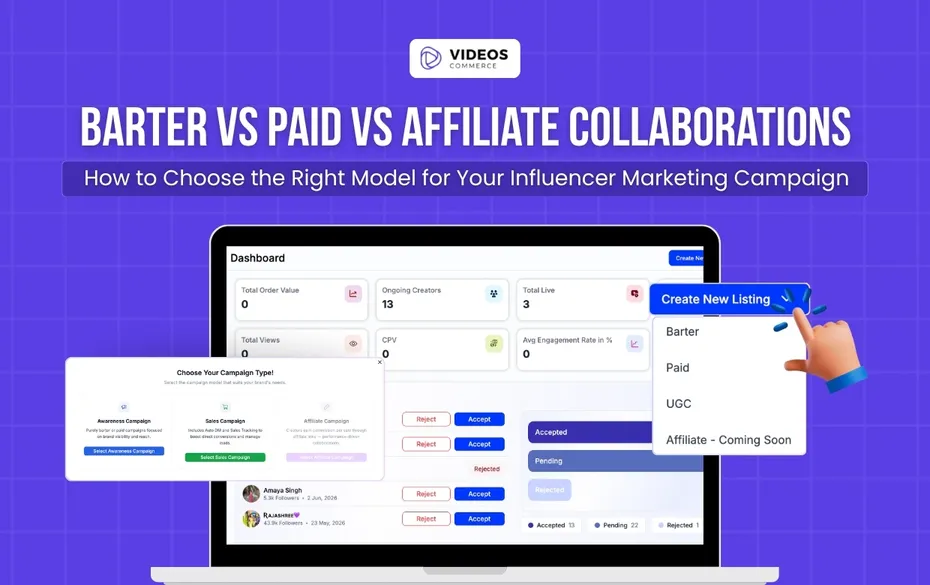 Barter vs Paid vs Affiliate Collaborations: How to Choose the Right Model for Your Influencer Marketing Campaign